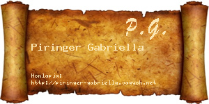 Piringer Gabriella névjegykártya